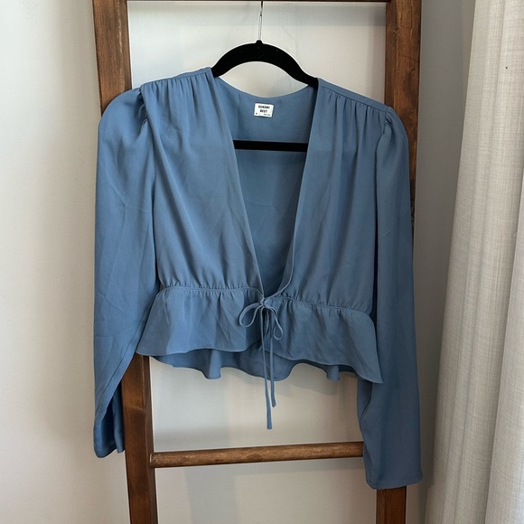 Sunday Best Ruffled Tie Front Blouse - Picture 4 of 7
